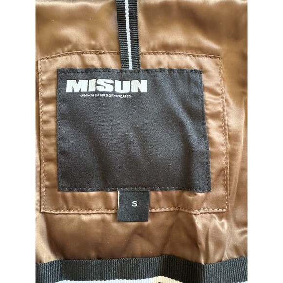 Women’s Long Belted Puffer Coat Sz S Brown Quilted Winter Jacket Removable Hood - Picture 3 of 12